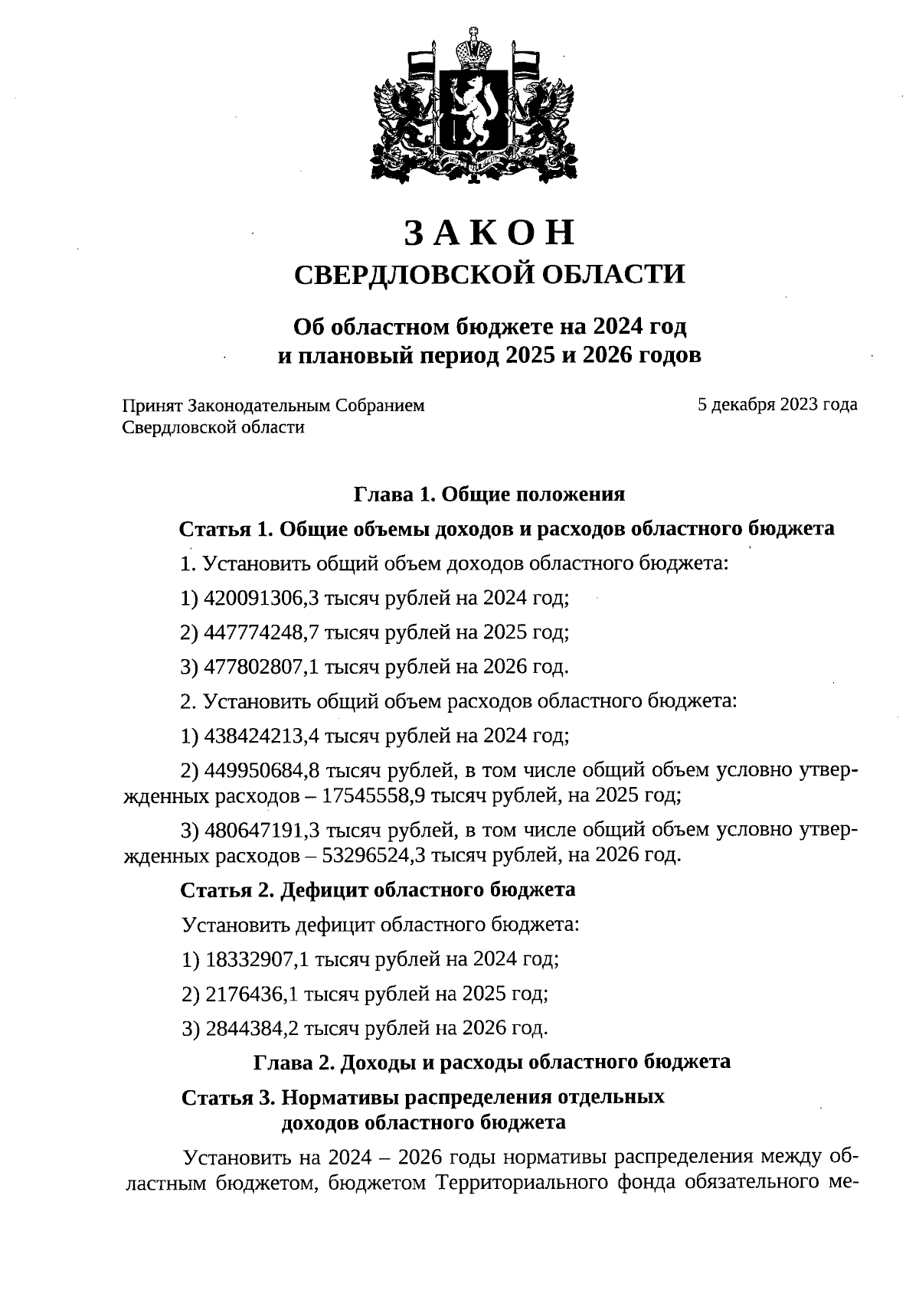 Закон Свердловской области от 07.12.2023 № 128-ОЗ ∙ Официальное  опубликование правовых актов