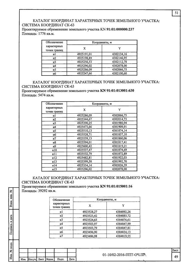 Образец каталог координат