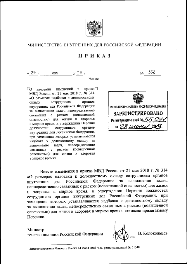 Приказ Министерства Внутренних Дел Российской Федерации От 29.05.