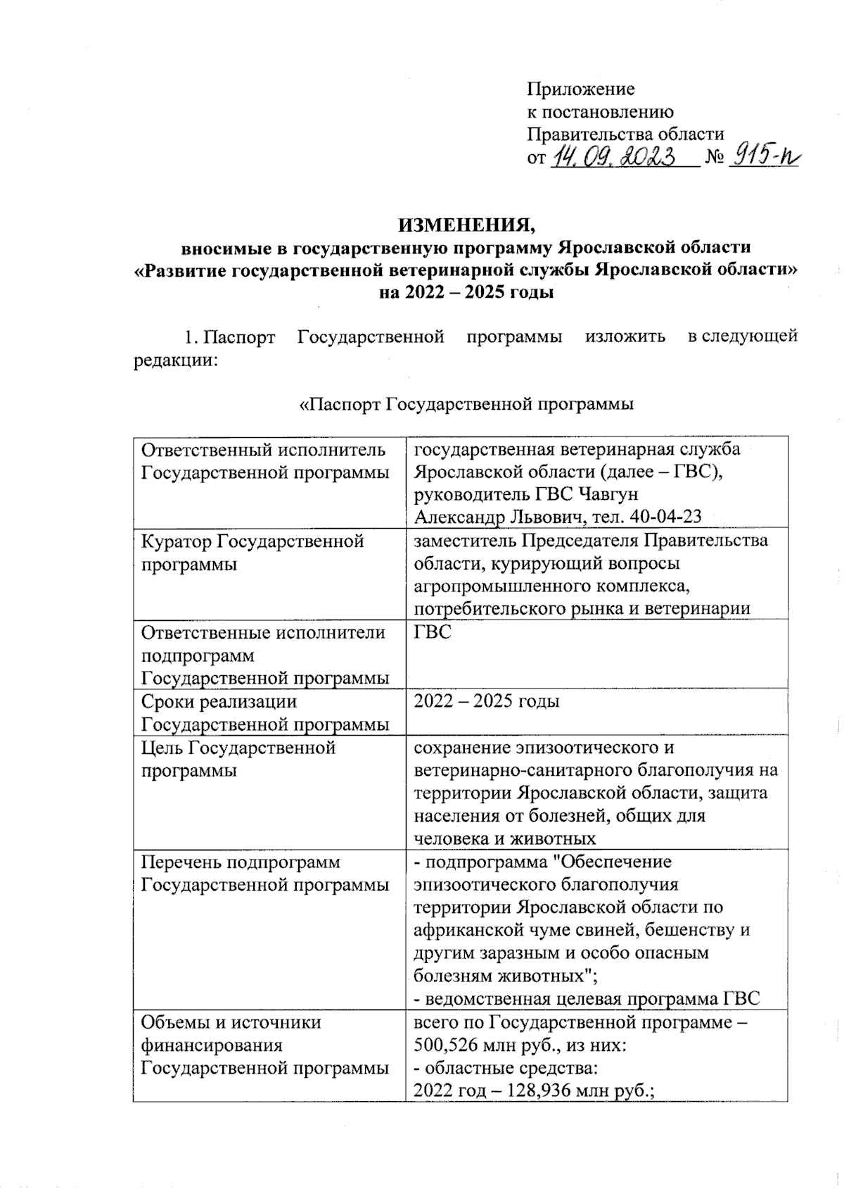 Постановление Правительства Ярославской области от 14.09.2023 № 915-п ∙  Официальное опубликование правовых актов