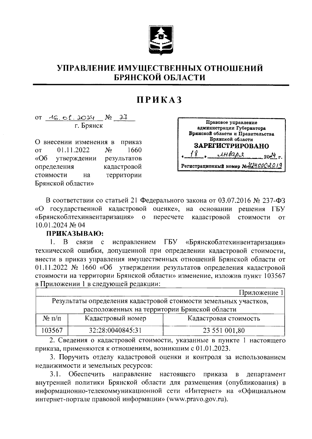 Приказ Управления Имущественных Отношений Брянской Области От.