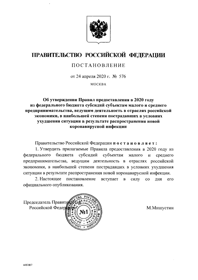 Приказ о предоставлении субсидии образец